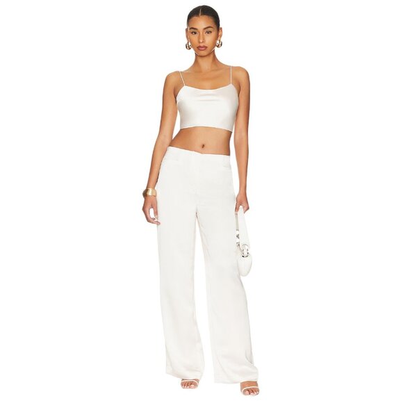 L'Academie Anor High Shine Satin Cami in Creme XLarge New Womens Tank Top - Picture 9 of 9